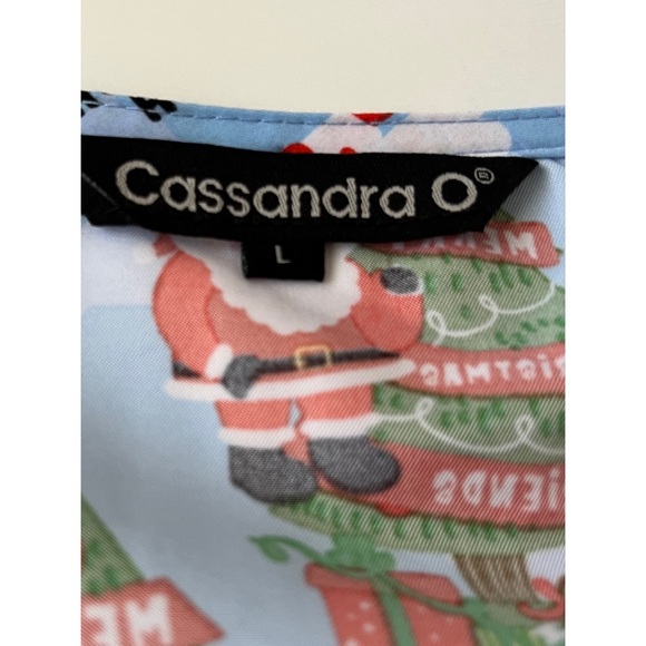 Cassandra O Women’s V-Neck Short Sleeve Holiday Themed Scrub Top Large - Picture 3 of 9